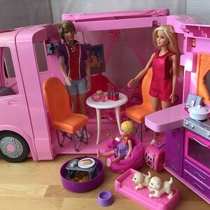 Barbie Dolls and Camper